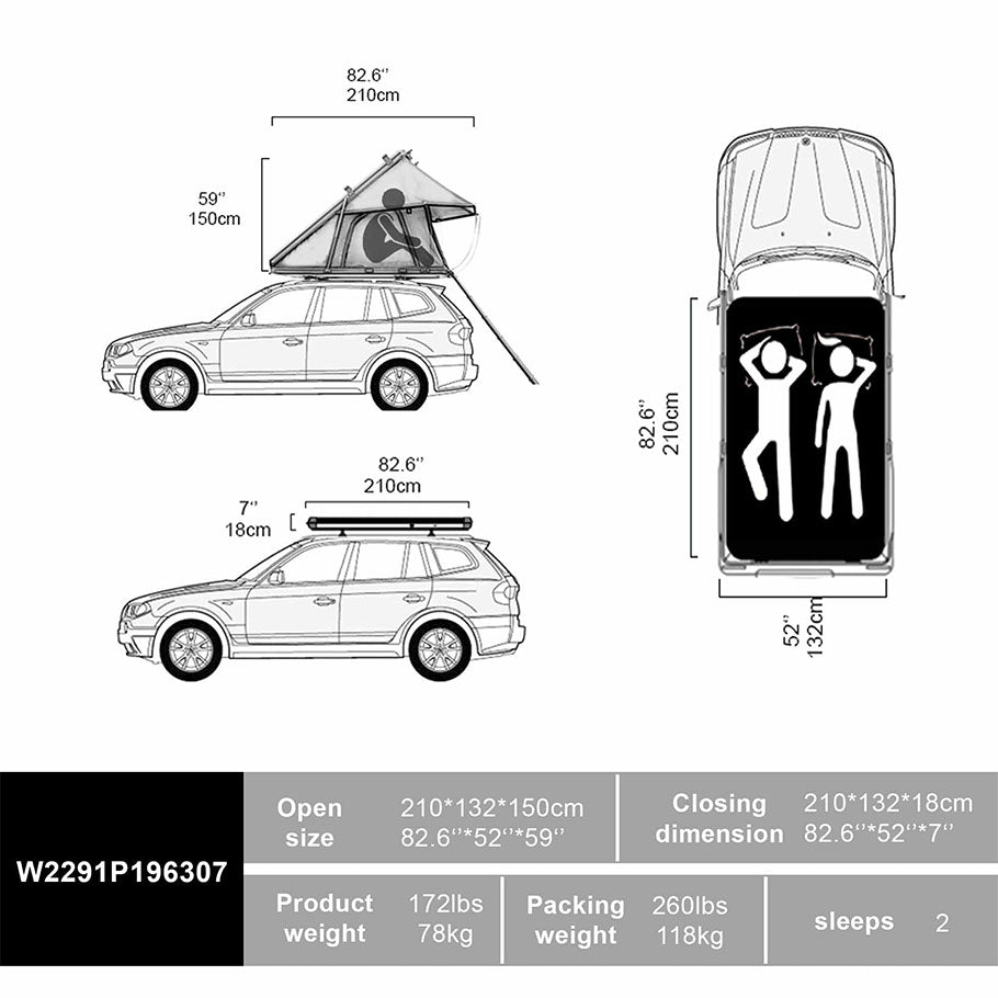 Bamatent Naturnest Polaris Plus Triangle Roof Top Tent