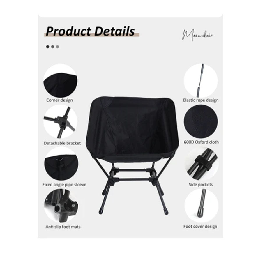 Lightweight and Easy to Carry Small Size Beach Chair Moon Folding Camping Chair