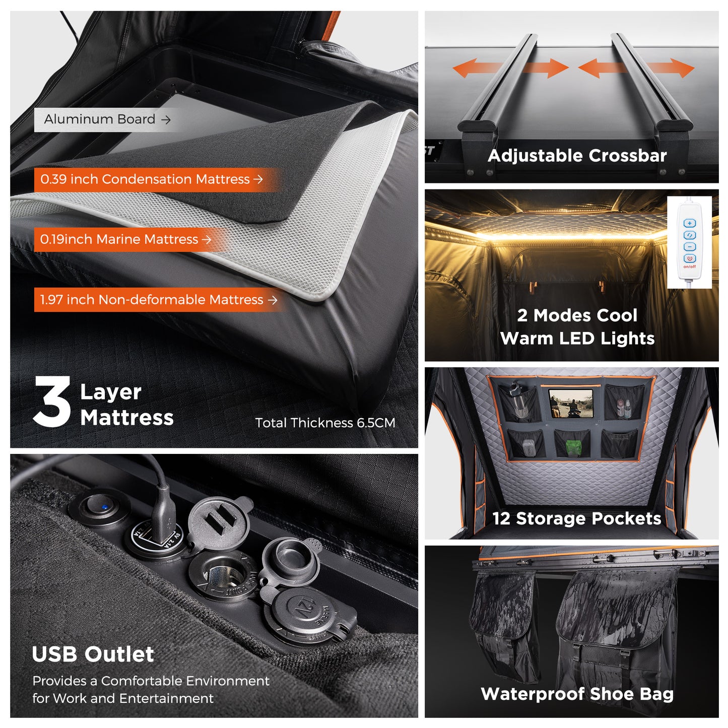 Naturnest Rooftop Tent Hard Shell, Nature Nest Roof Top Tent Hardshell Rooftop Tent For Van Jeep SUV Truck Car Tents For Camping Car Roof Tent Hard Shell Roof Top Tent Camping, 2-3 People Tent