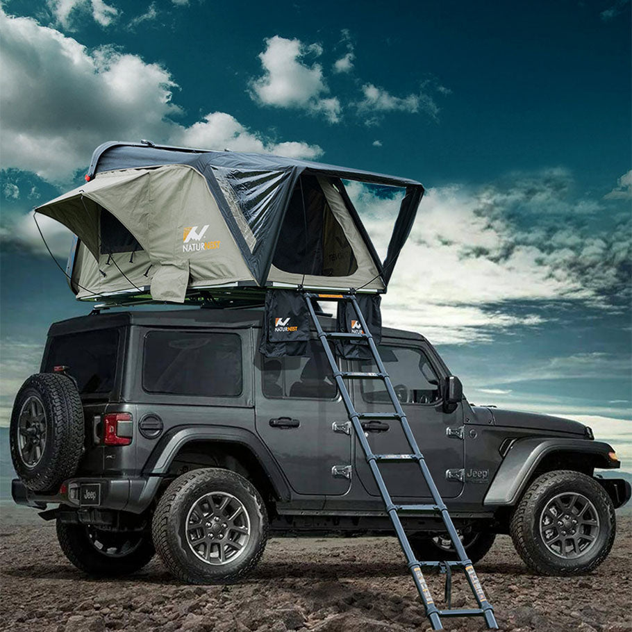 Rooftop Tent Hard Shell, Naturnest Rooftop Tent Roof Top Tent Camping Hardshell Rooftop Tents For Camping Overland Tent For Jeep Tent Car Roof Tent For Jeep Wrangler Truck Van SUV Rooftop Tent