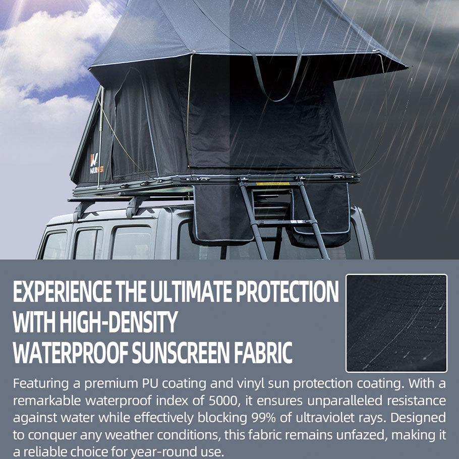 Rooftop Tent Hard Shell, Waterproof, UV Protection, Windproof, Pop Up, Car Camping