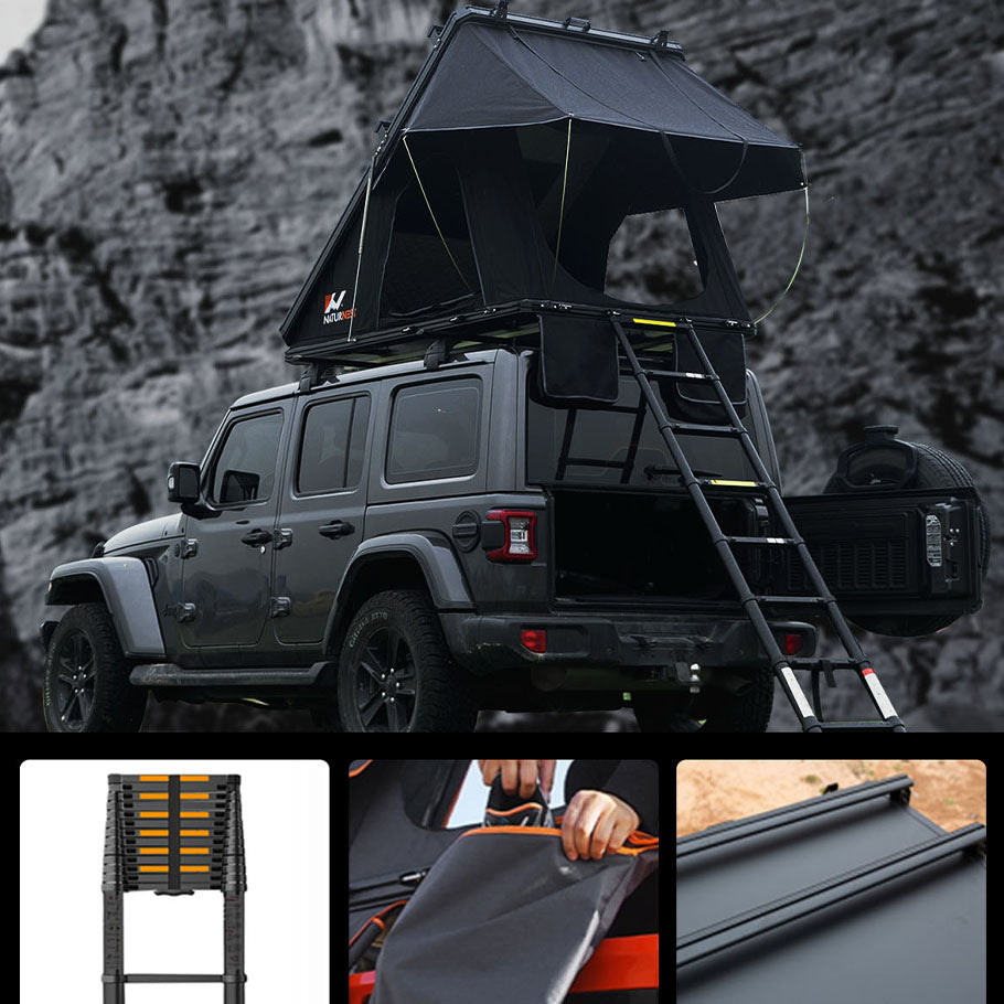 Rooftop Tent Hard Shell, Waterproof, UV Protection, Windproof, Pop Up, Car Camping