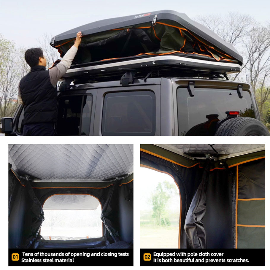 Naturnest Rooftop Tent Hard Shell, Nature Nest Roof Top Tent Hardshell Rooftop Tent for Van Jeep SUV Truck Car Tents for Camping SUV Tent for Car Roof Tent, Naturenest Roof Top Tent Camping