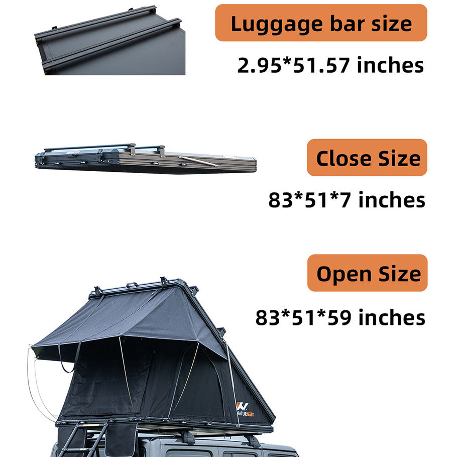 Rooftop Tent Hard Shell, Waterproof, UV Protection, Windproof, Pop Up, Car Camping