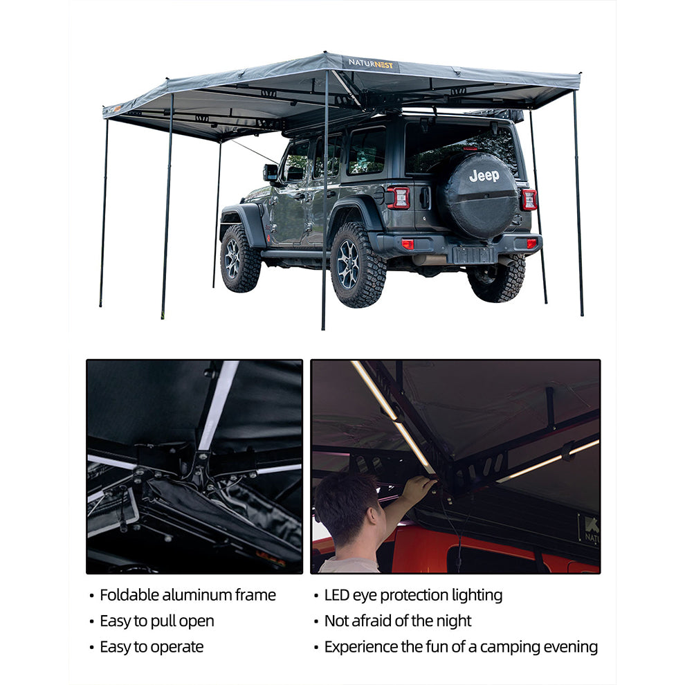 Bamatent Naturnest Driver Side 270 Awning With Led Lights