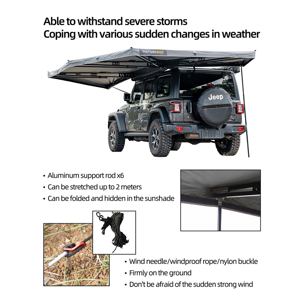 Bamatent Naturnest Driver Side 270 Awning With Led Lights